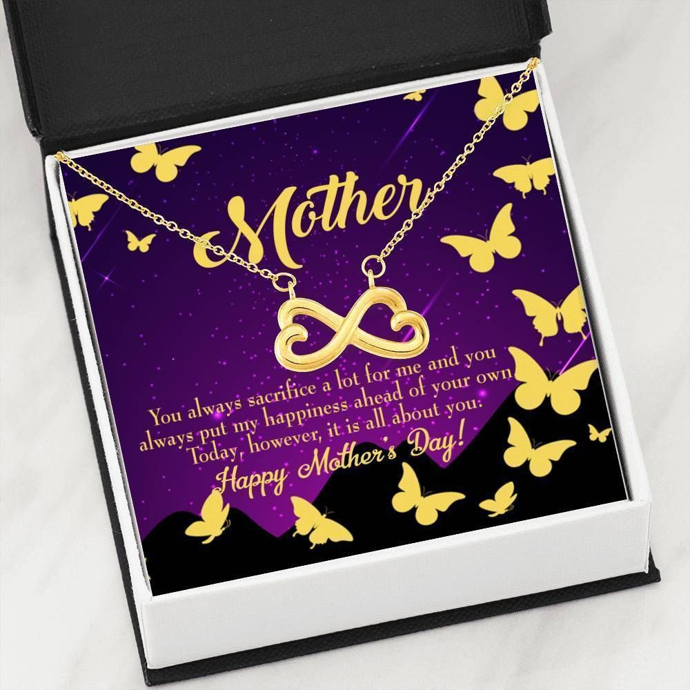 Gift For Mother Necklace You Always Sacrifice Mom  Infinity Heart Necklace