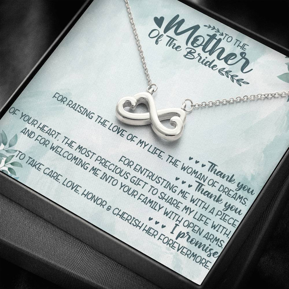 Gift For Mother Of The Bride Cherish Her Forever More Infinity Heart Necklace