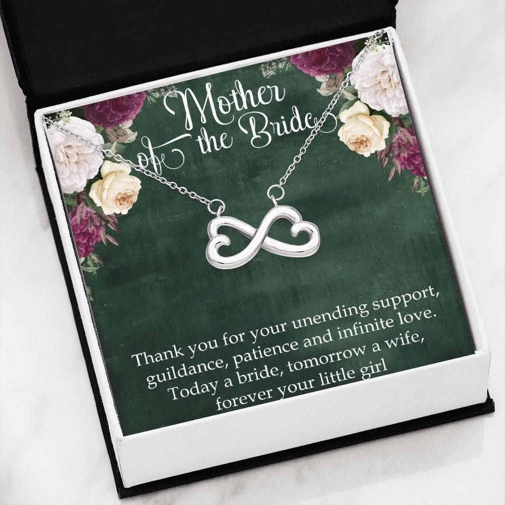 Gift For Mother Of The Bride Loving Message Infinity Hearts Necklace