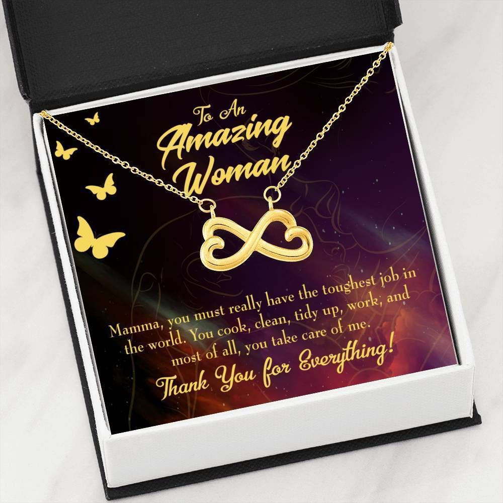 Gift For Mother Thank You For Everything Infinity Heart Necklace