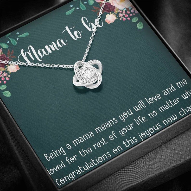 Gifts For Mom To Be Love Knot Necklace – pregnancy gifts, pregnancy jewelry, expecting mom gift, expecting mother jewelry gift, mommy to be