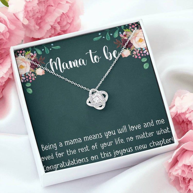 Gifts For Mom To Be Love Knot Necklace – pregnancy gifts, pregnancy jewelry, expecting mom gift, expecting mother jewelry gift, mommy to be