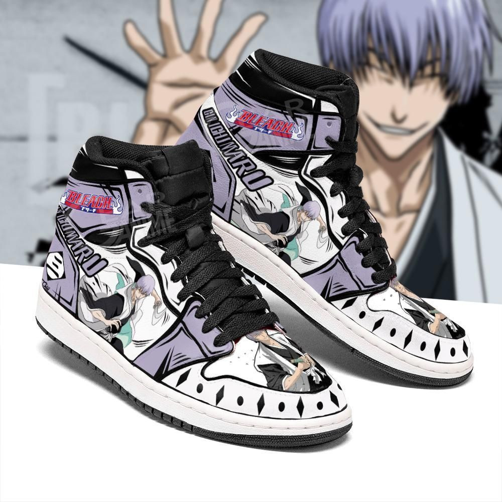 Gin Ichimaru Bleach Anime 1 High Top Air Jordan Sneaker, Air Jordan Hightop