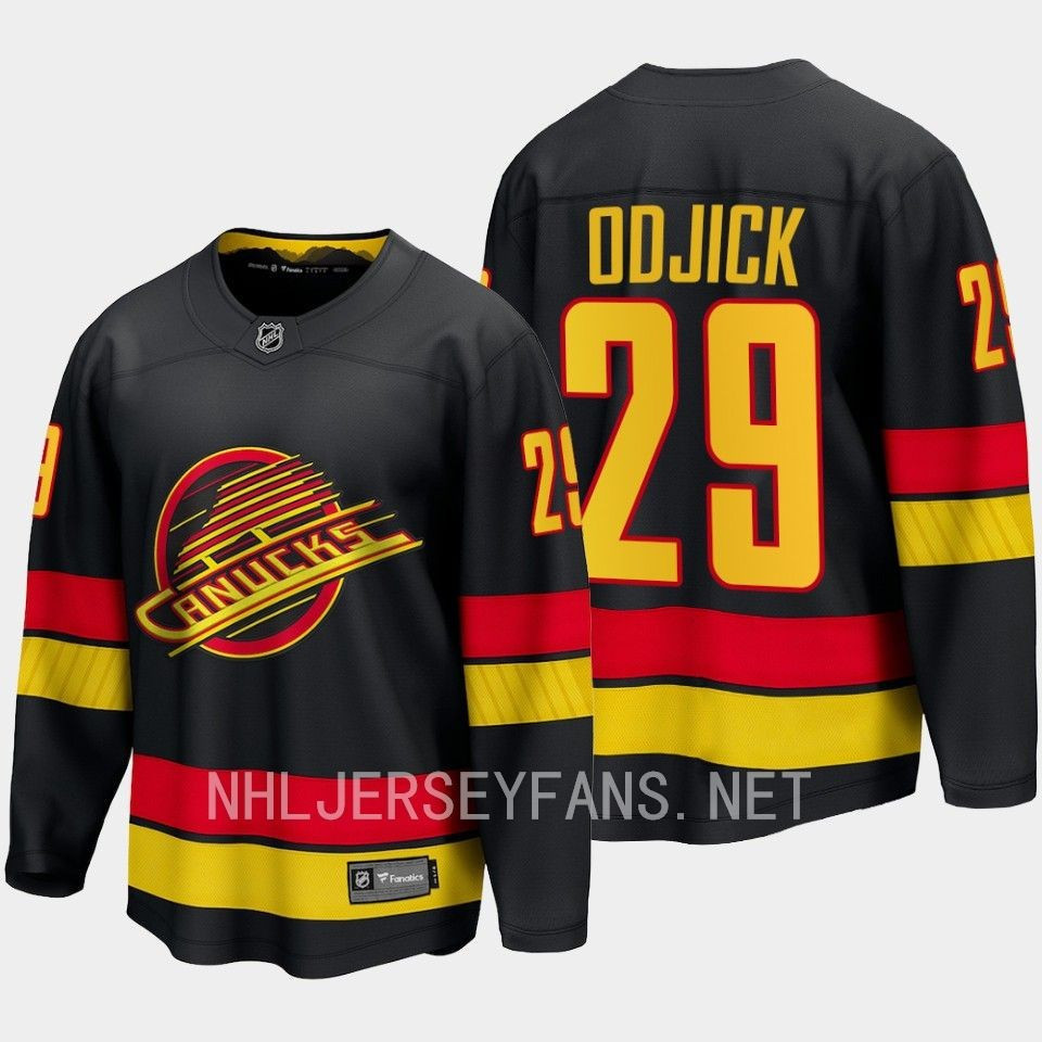 Gino Odjick 29 Vancouver Canucks 2023-24 Alternate Stitched Jersey Flying Skate Black