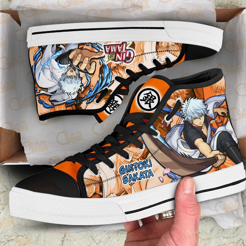Gintoki Sakata High Top Shoes Custom Gintama Anime Sneakers