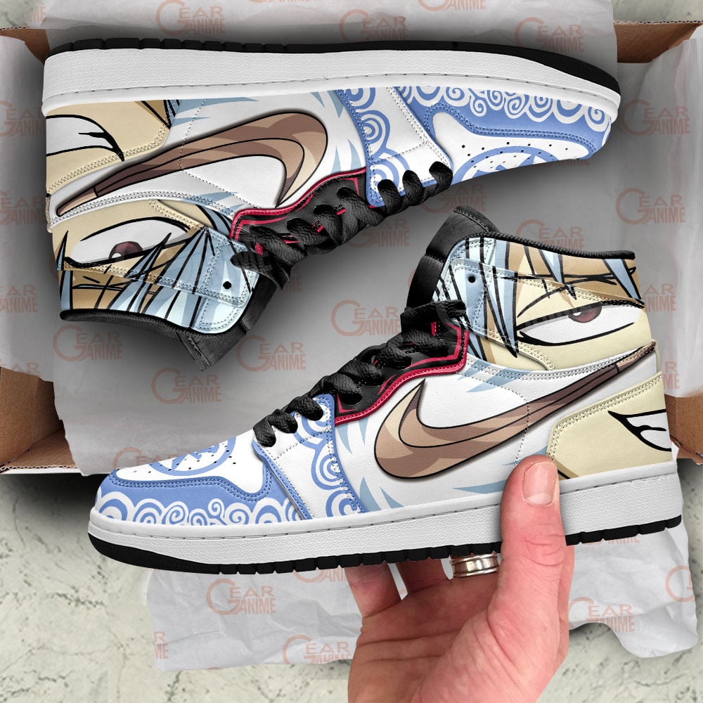 Gintoki Sakata JD1s Sneakers Gintama Anime Shoes, Air Jordan Hightop