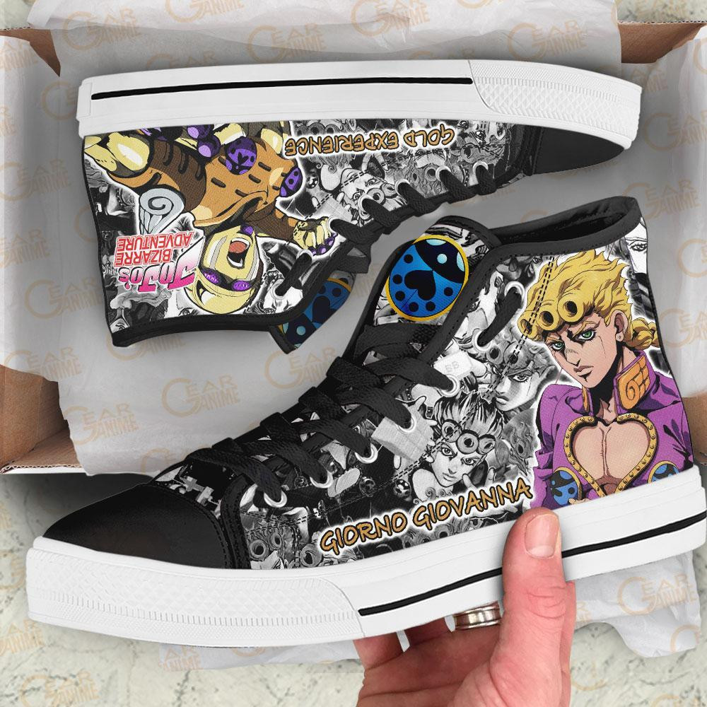 Giorno Giovanna High Top Shoes Custom Manga Anime Jojo’s Birraze Adventure Sneakers