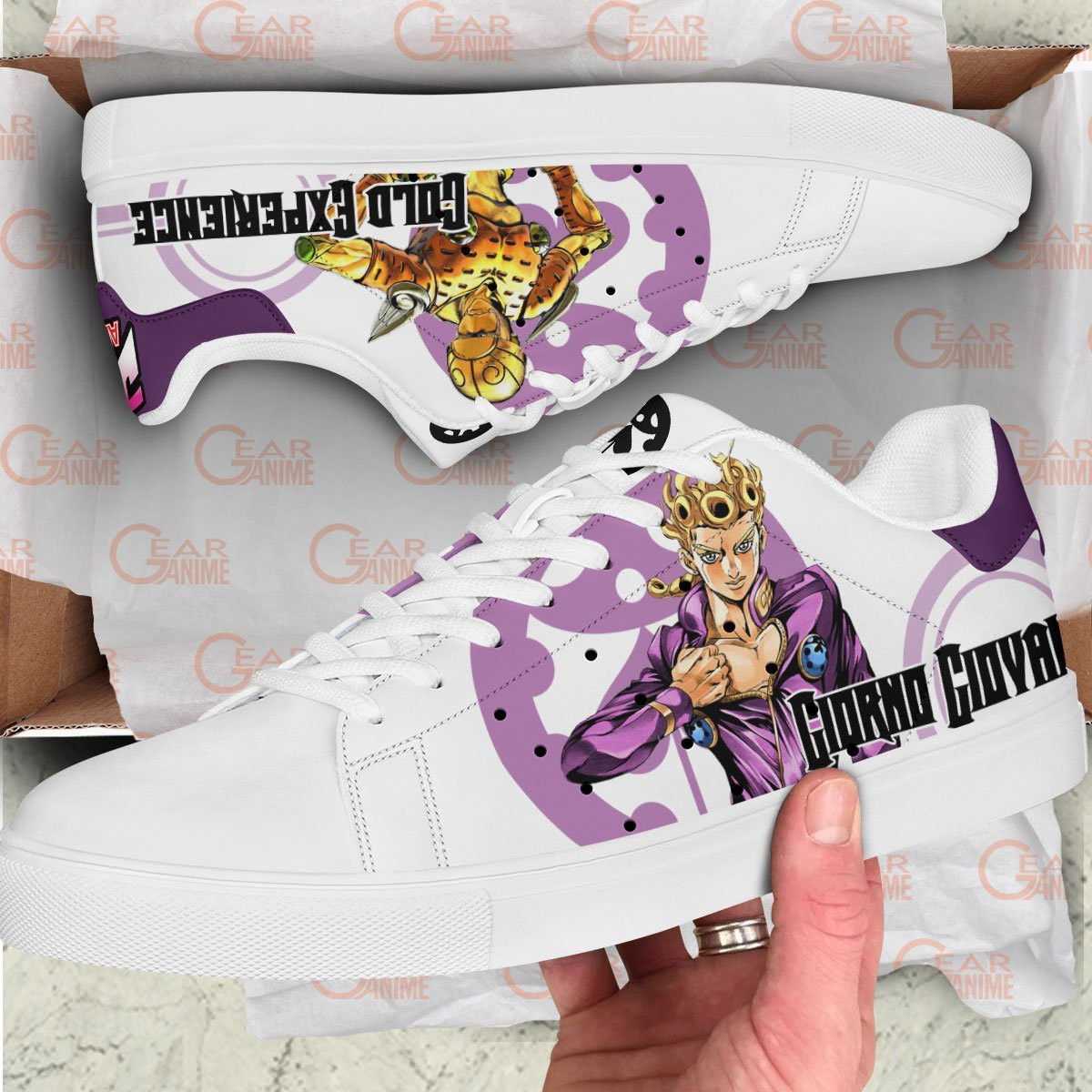 Giorno Giovanna Skate Sneakers Custom Anime Jojo’s Bizarre Adventure Shoes