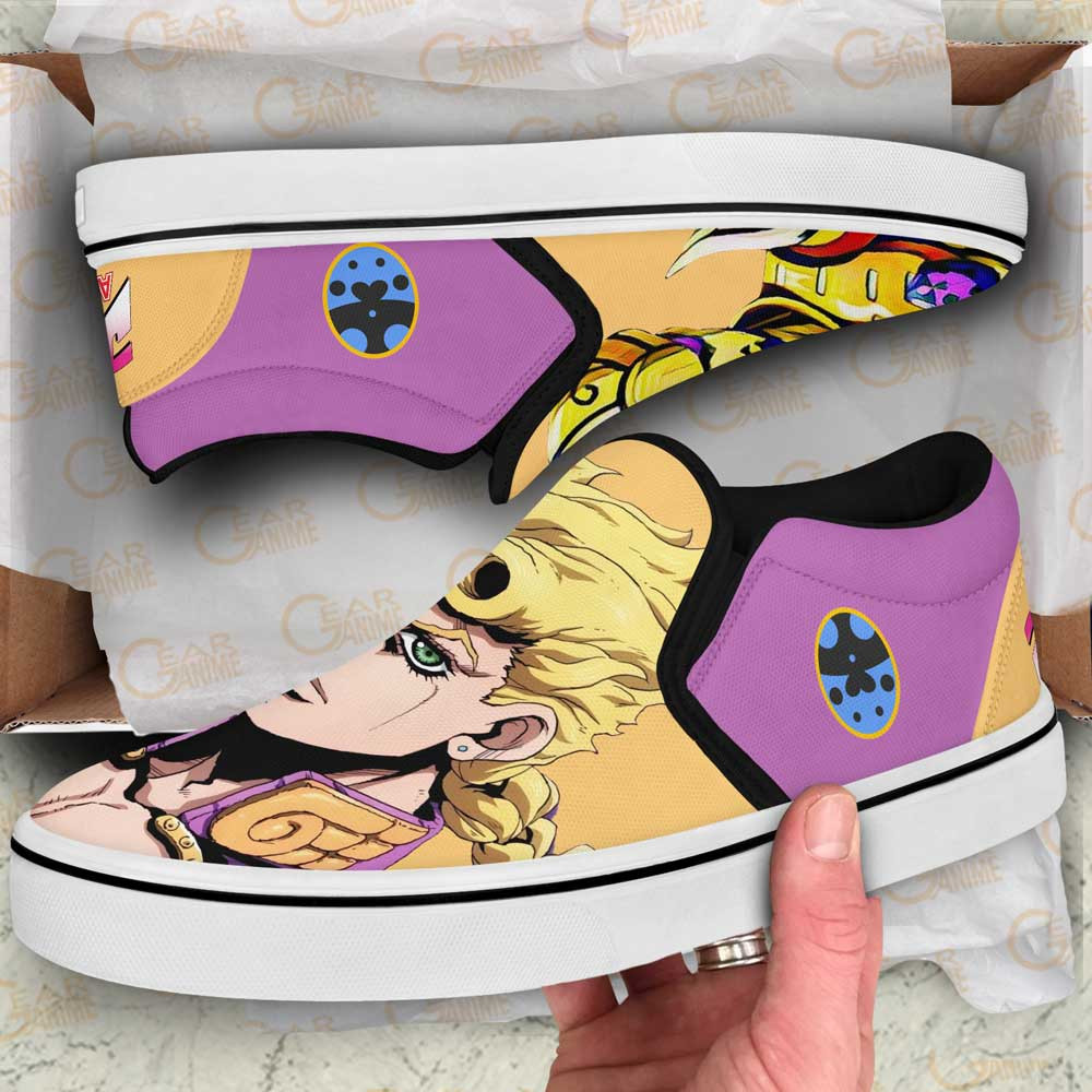 Giorno Giovanna Slip-On Shoes Canvas Custom Anime JoJo’s Bizarre Adventure Shoes