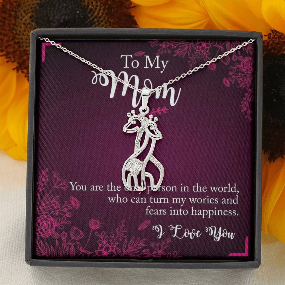 Giraffe Couple Necklace Gift For Mom You Are The Only Person In The World