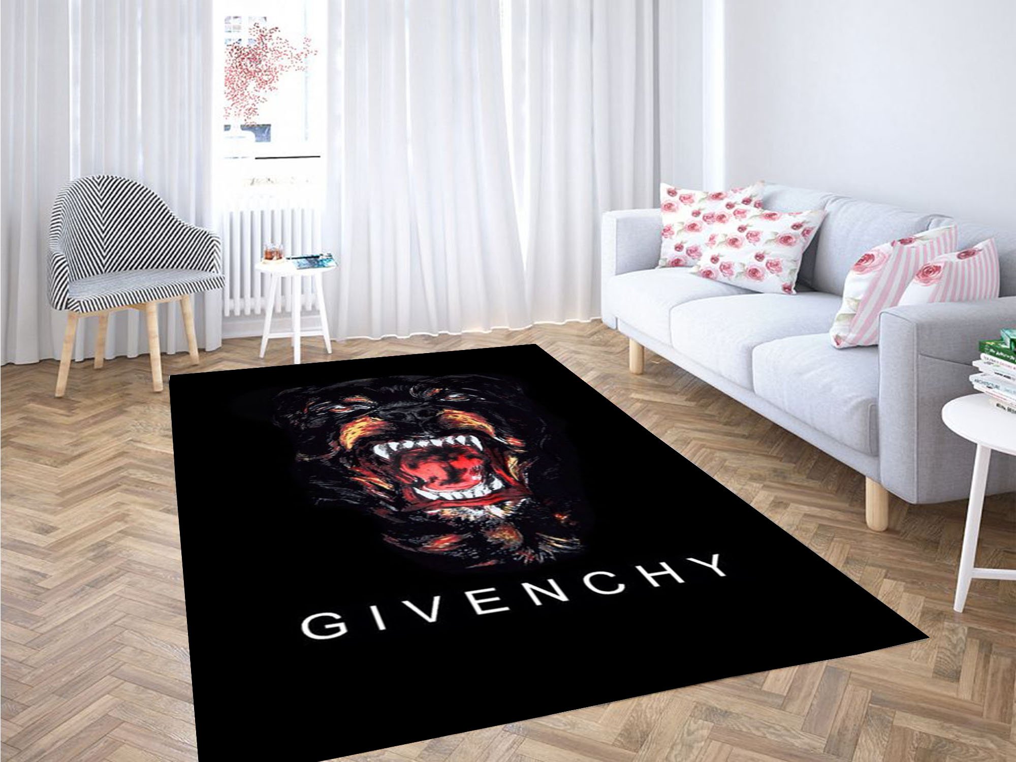 Givenchy Dog Wallpaper Carpet Rectangle Rug
