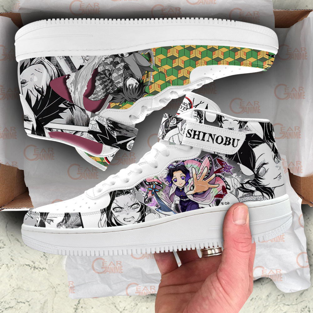 Giyu Shinobu Sneakers Air Mid Demon Slayer Anime Shoes Mix Manga