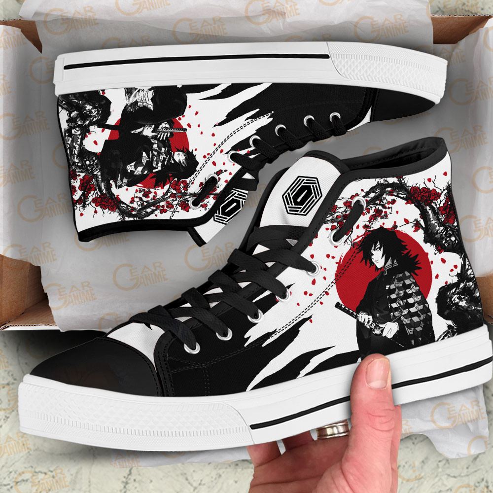 Giyu Tomioka High Top Shoes Custom Demon Slayer Sneakers Japan Style