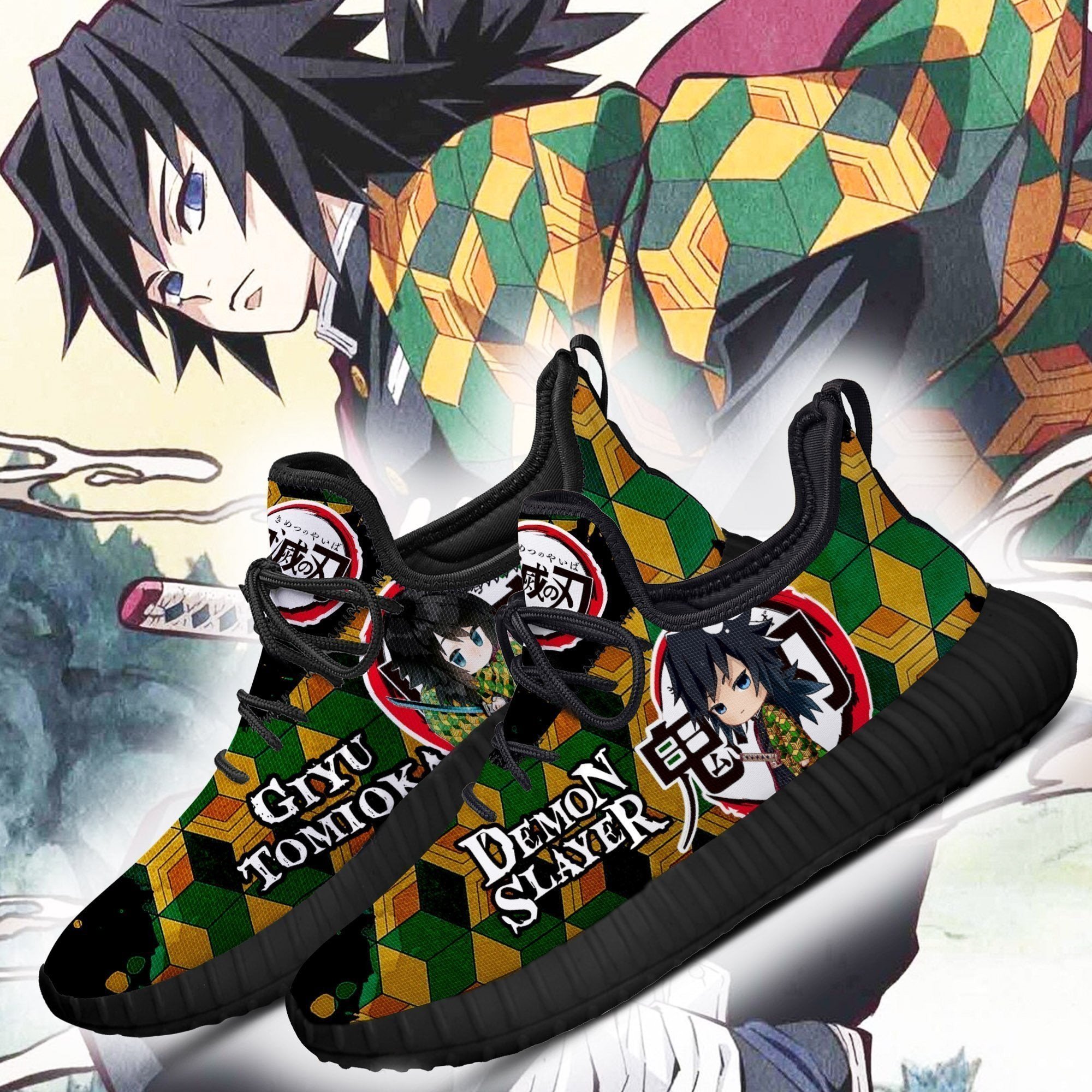 Giyu Tomioka Reze Shoes Demon Slayer Anime Sneakers Fan Gift Idea