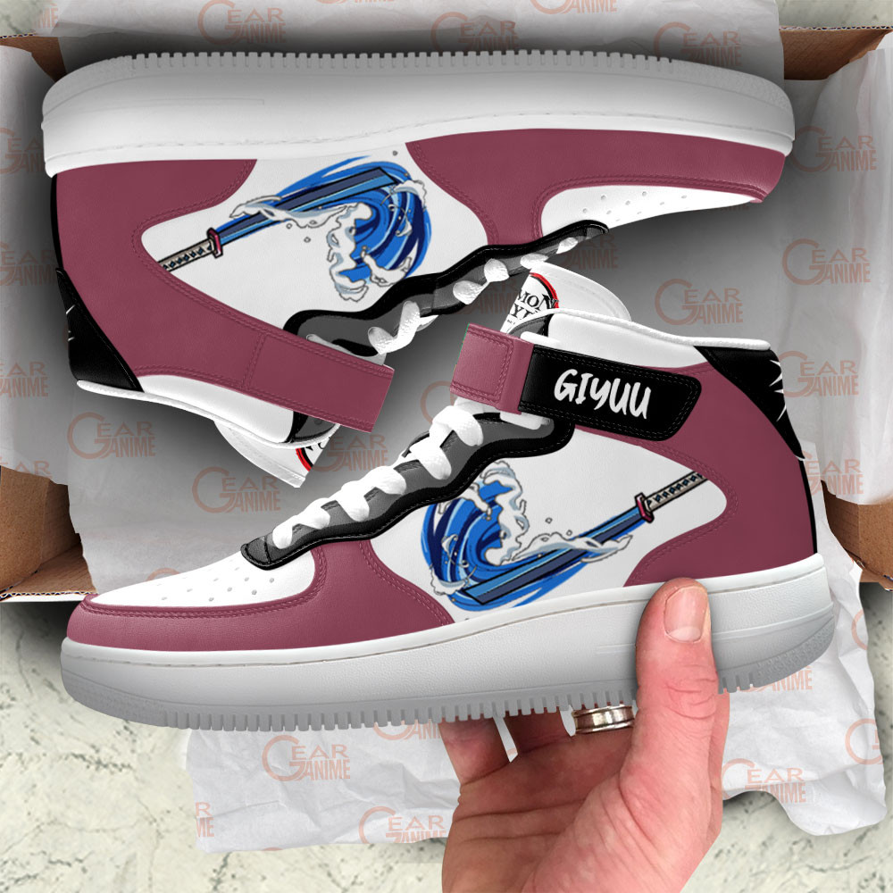 Giyu Tomioka Sneakers Air Mid Custom Anime Demon Slayer Shoes