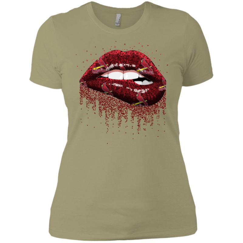 Glitter Lips Shirt For St. Louis Cardinals Fans Ladies’ Boyfriend T-Shirt