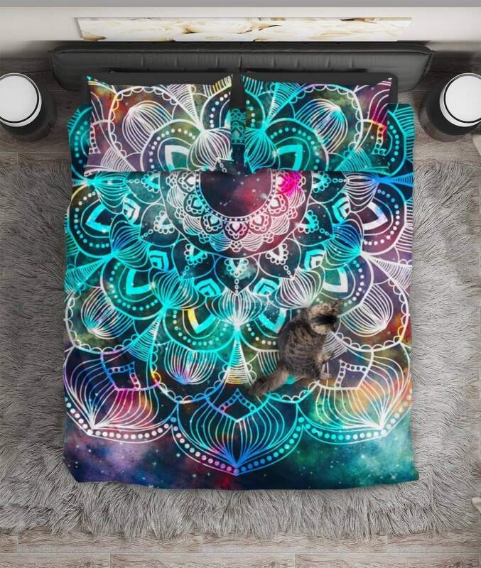 Glowing Green Bohemian Mandala Art Hop 3D Customized Duvet Cover Bedding Set