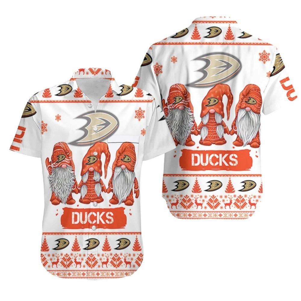 Gnomes Anaheim Ducks Christmas 3D Hawaiian Shirt