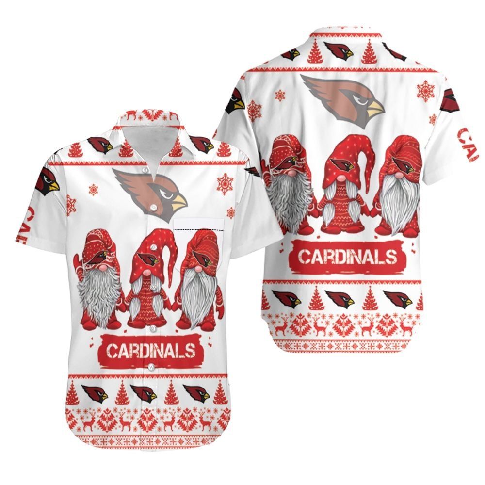 Gnomes Arizona Cardinals Christmas 3D Hawaiian Shirt