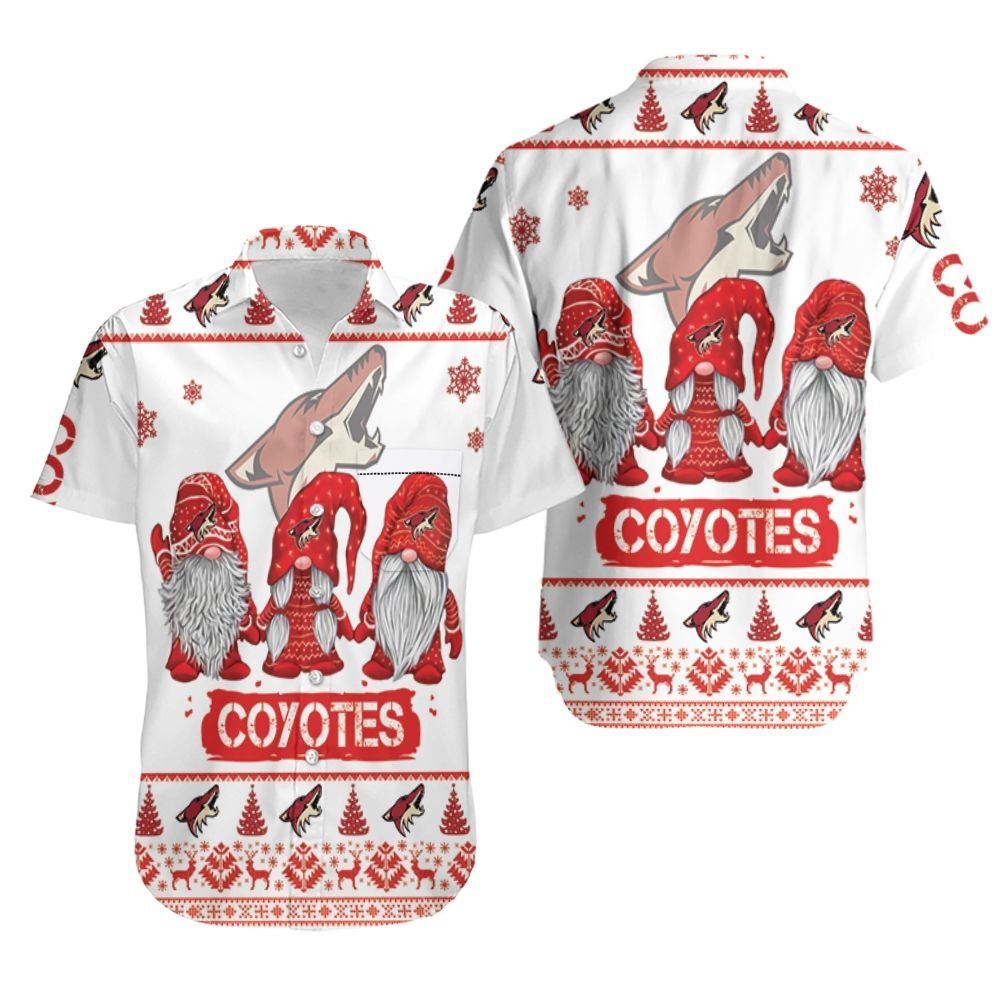 Gnomes Arizona Coyotes Christmas 3D Hawaiian Shirt