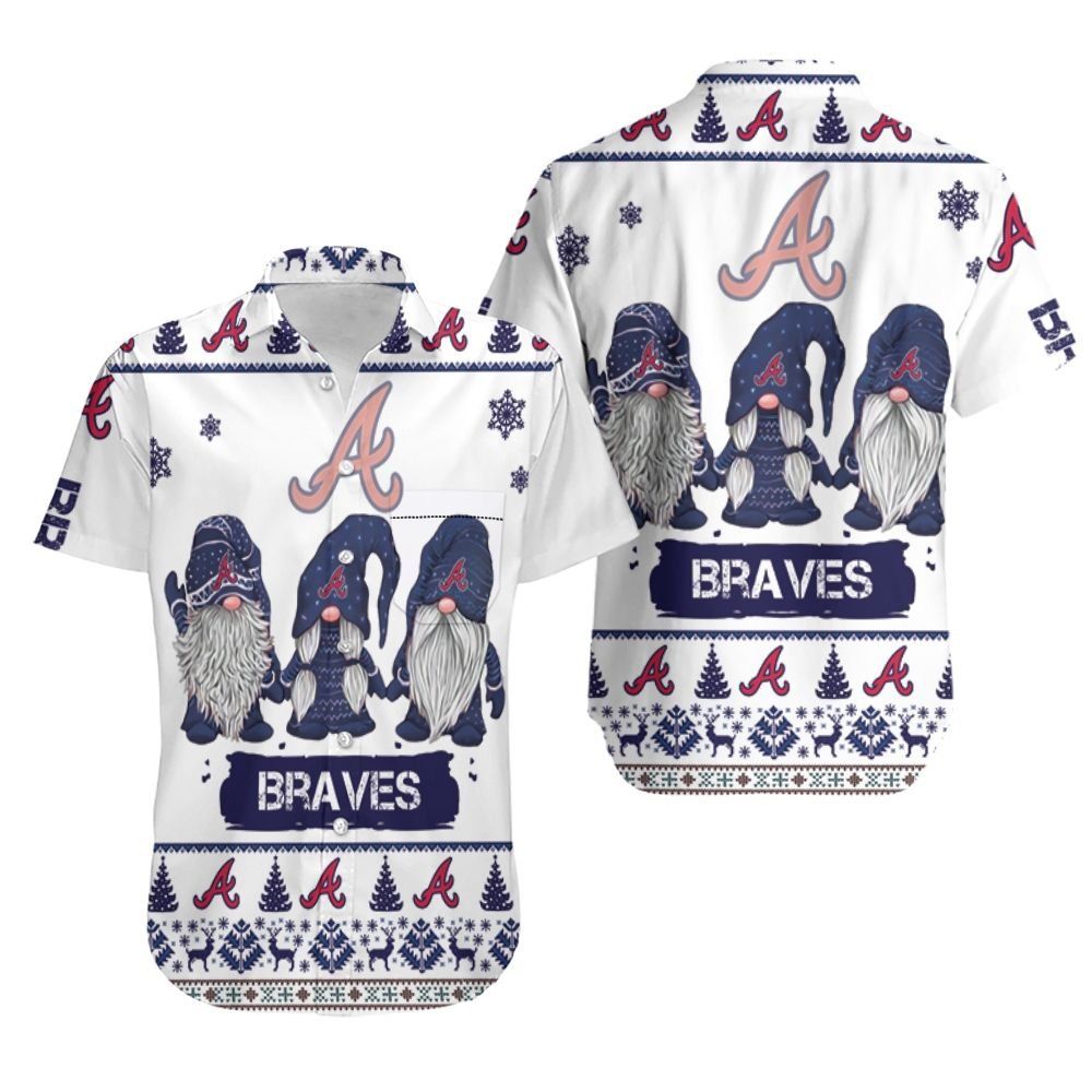 Gnomes Atlanta Braves Christmas 3D Hawaiian Shirt