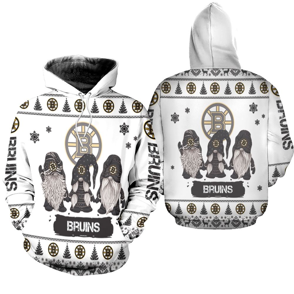 Gnomes Boston Bruins Christmas 3D Hoodie
