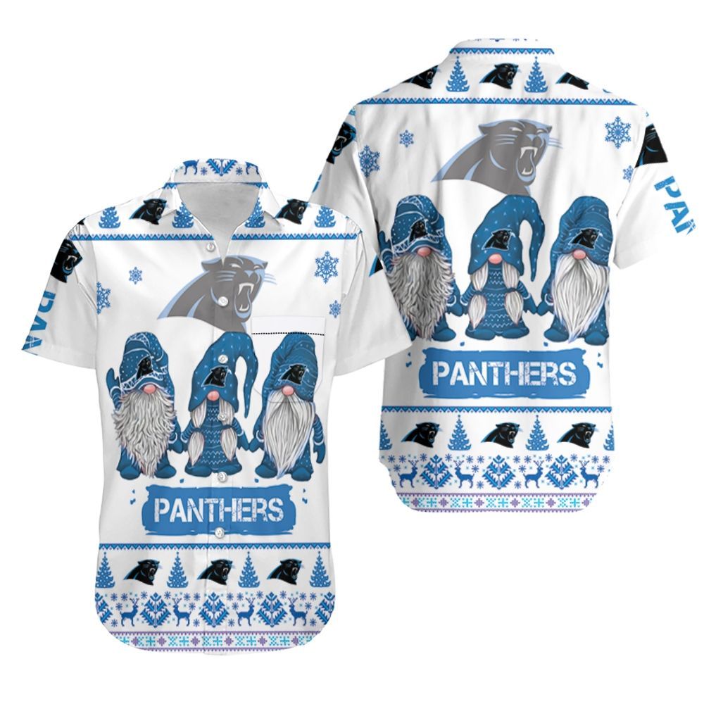 Gnomes Carolina Panthers Christmas 3D Hawaiian Shirt