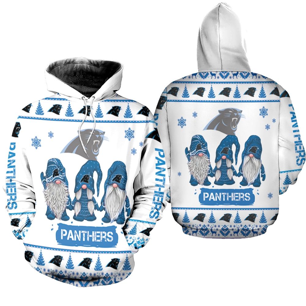 Gnomes Carolina Panthers Christmas 3D Hoodie