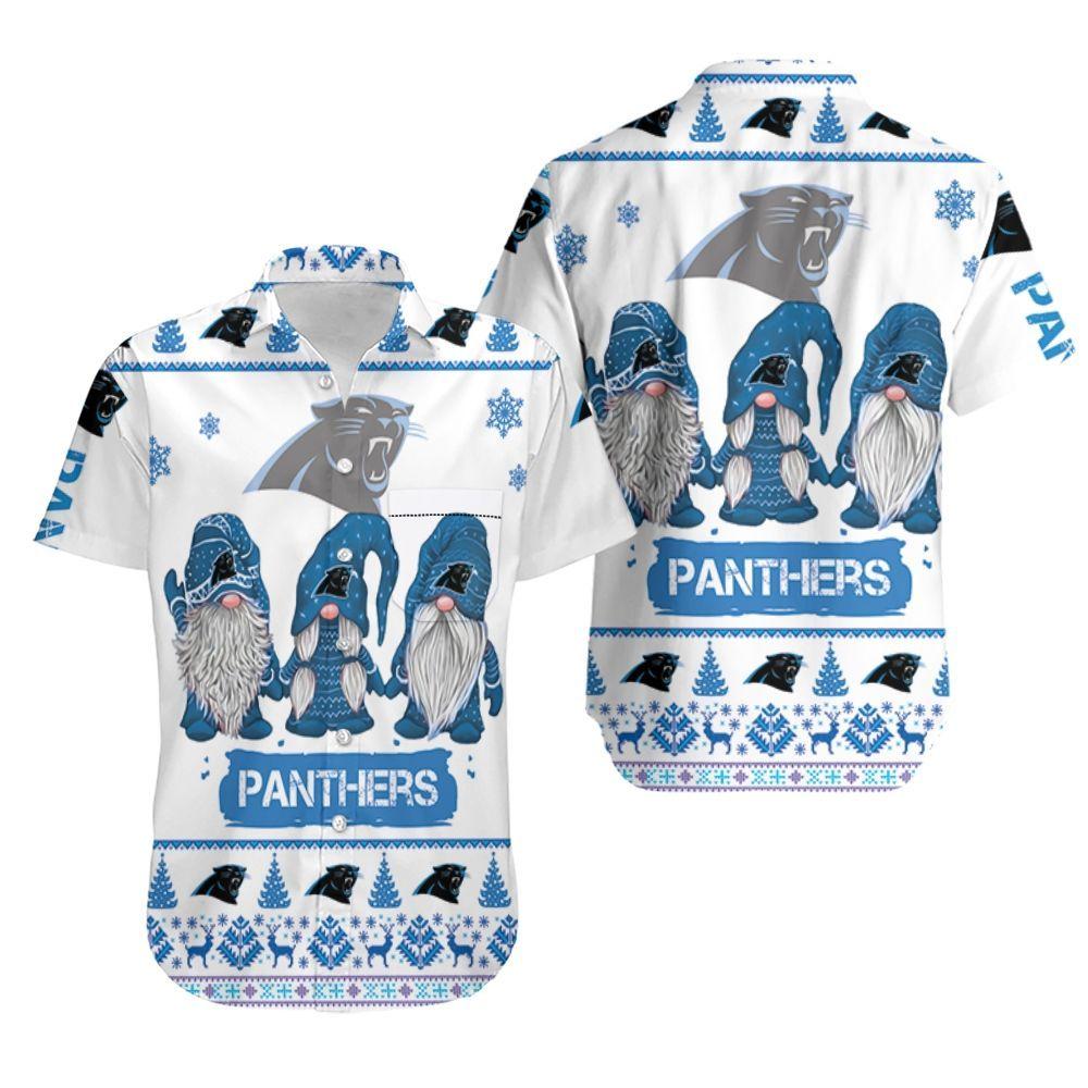 Gnomes Carolina Panthers Christmas Hawaiian Shirt
