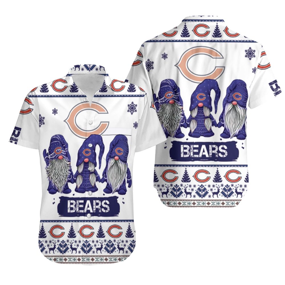 Gnomes Chicago Bears Christmas 3D Hawaiian Shirt