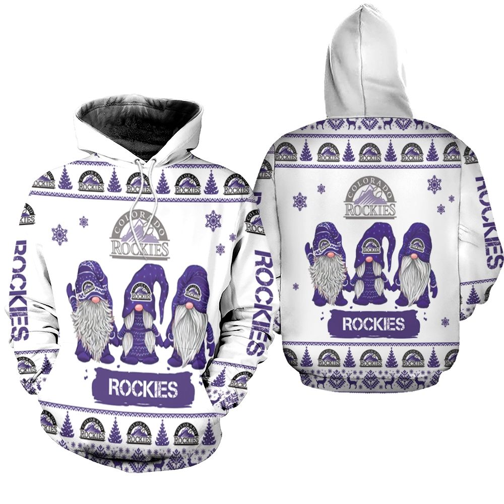 Gnomes Colorado Rockies Christmas 3D Hoodie