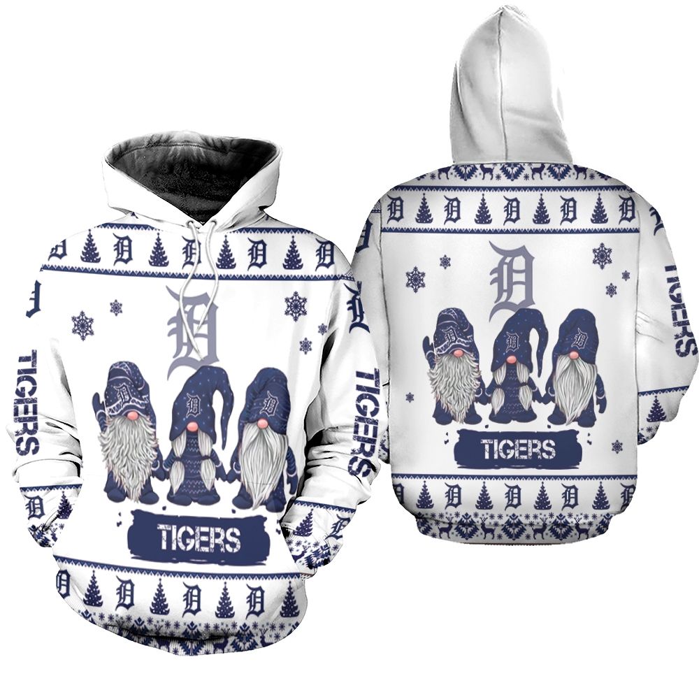 Gnomes Detroit Tigers Christmas 3D Hoodie