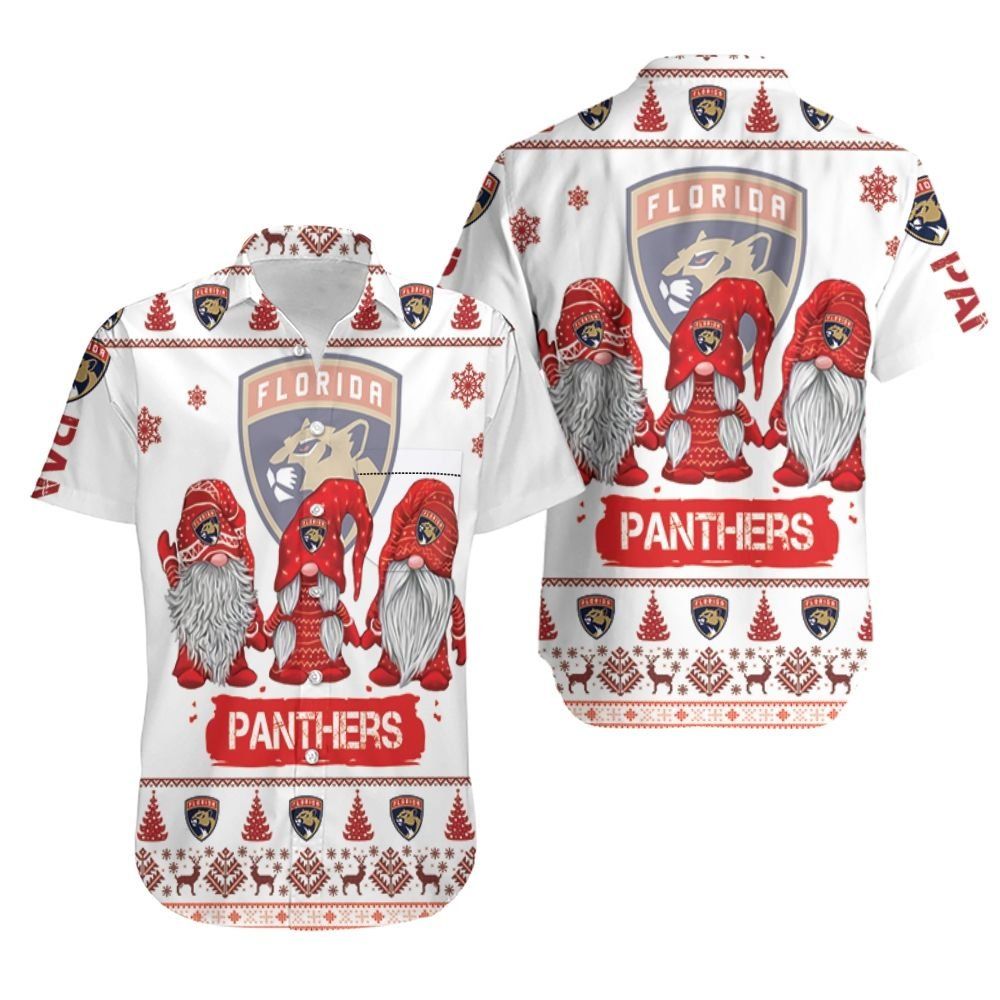 Gnomes Florida Panthers Christmas 3D Hawaiian Shirt