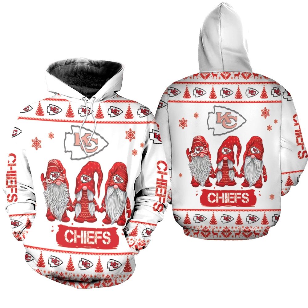 Gnomes Kansas City Chiefs Christmas 3D Hoodie