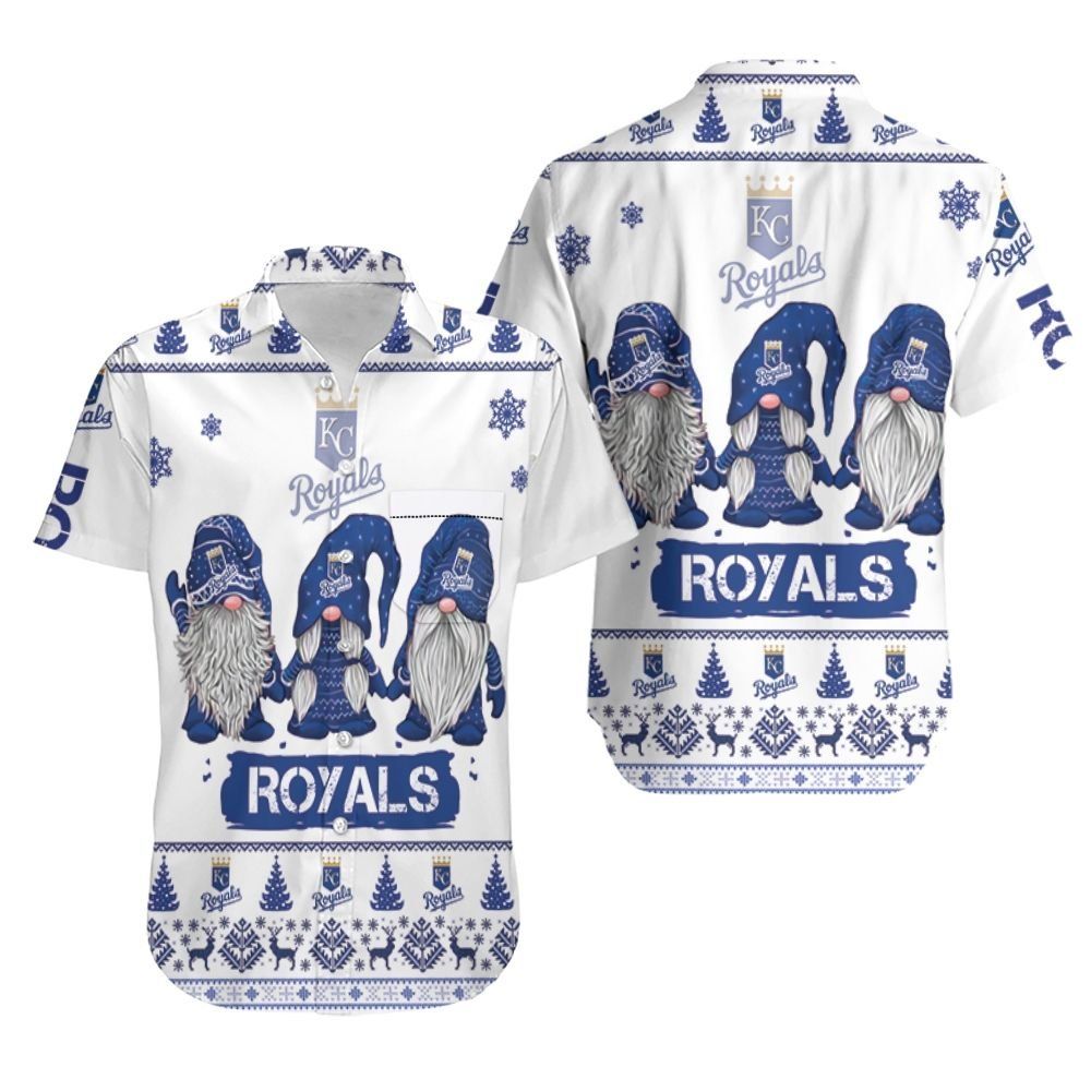 Gnomes Kansas City Royals Christmas 3D Hawaiian Shirt