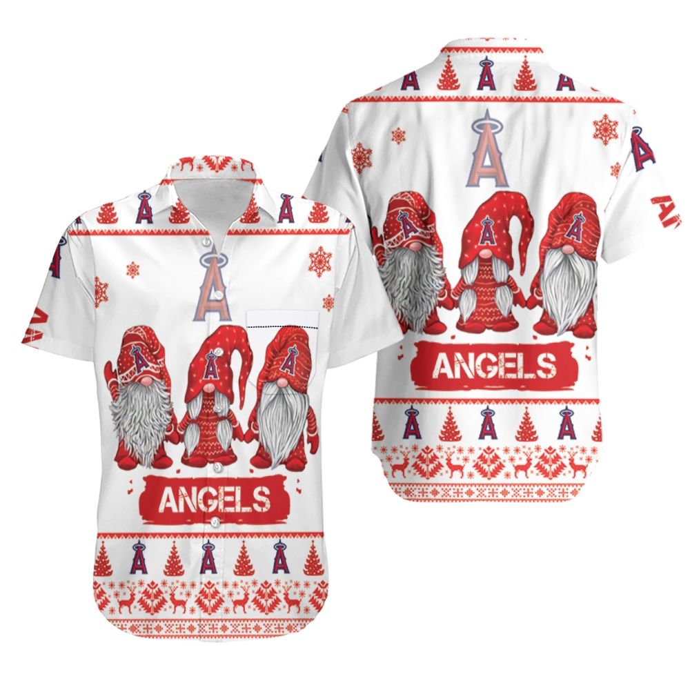 Gnomes Los Angeles Angels Christmas 3D Hawaiian Shirt