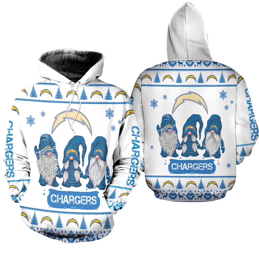 Gnomes Los Angeles Chargers Christmas 3D Hoodie