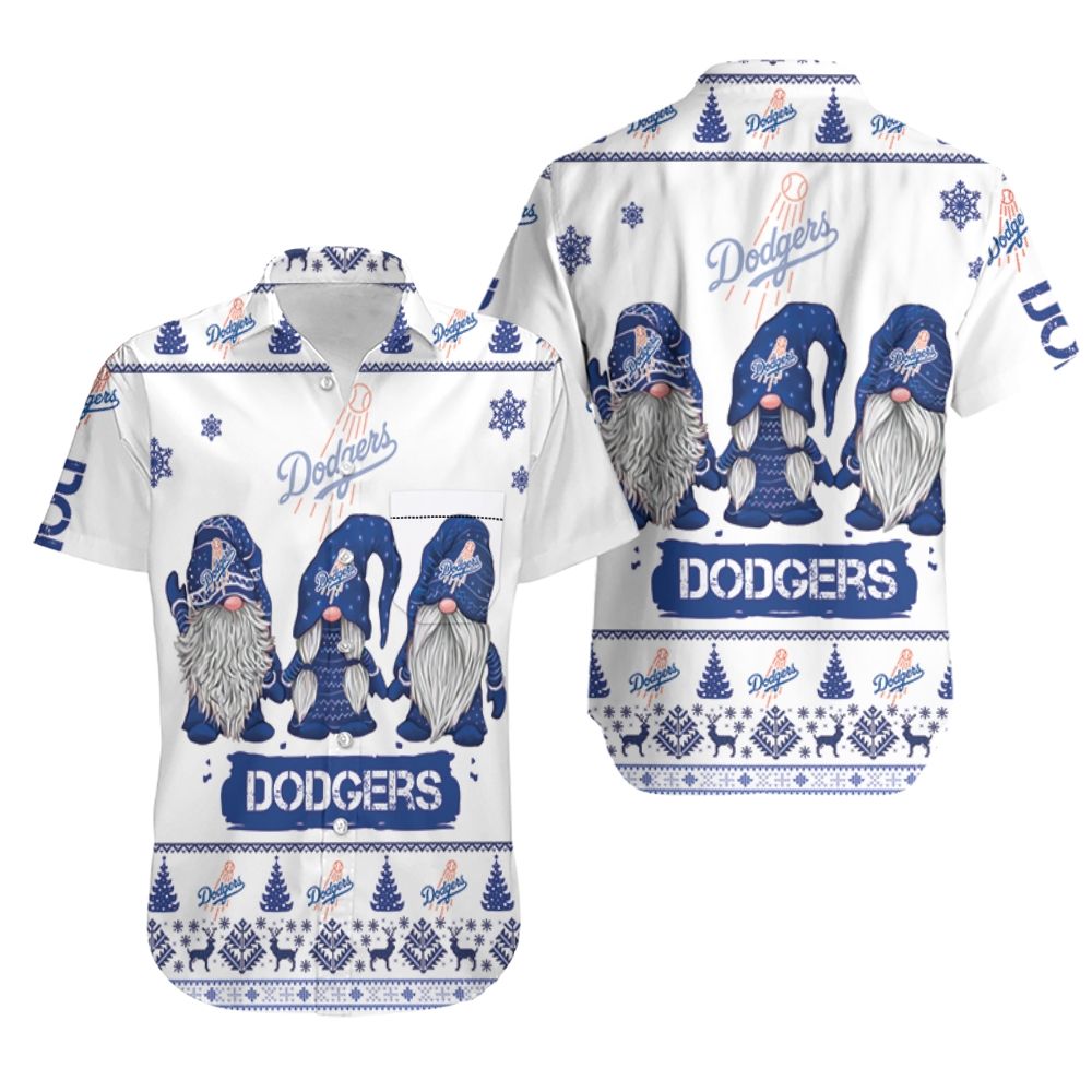 Gnomes Los Angeles Dodgers Christmas 3D Hawaiian Shirt