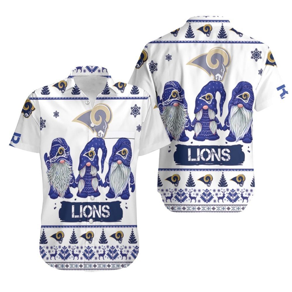 Gnomes Los Angeles Rams Christmas 3D Hawaiian Shirt