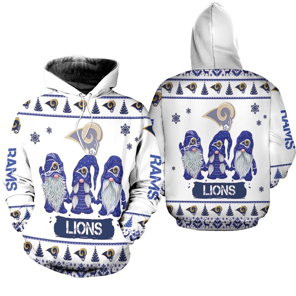 Gnomes Los Angeles Rams Christmas 3D Hoodie