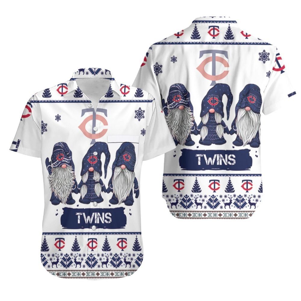 Gnomes Minnesota Twins Christmas 3D Hawaiian Shirt