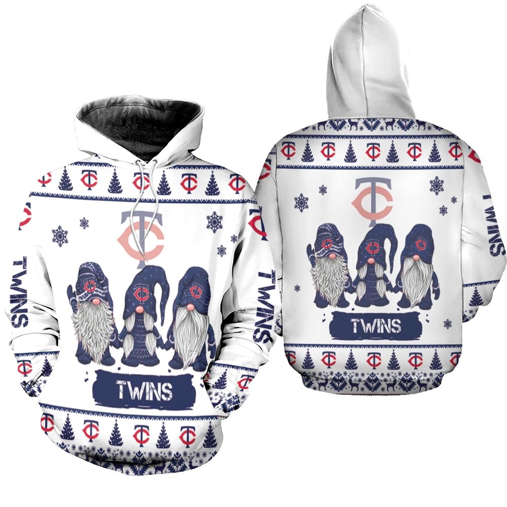 Gnomes Minnesota Twins Christmas 3D Hoodie