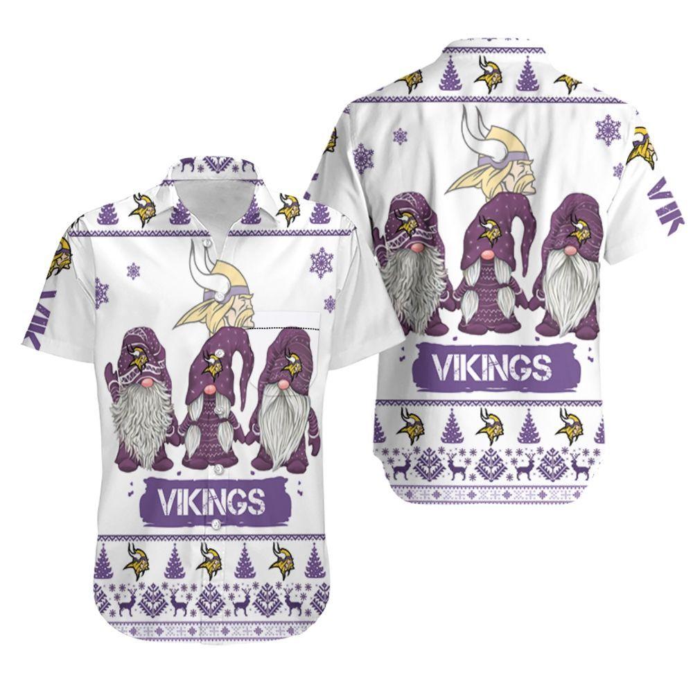 Gnomes Minnesota Vikings Christmas Hawaiian Shirt