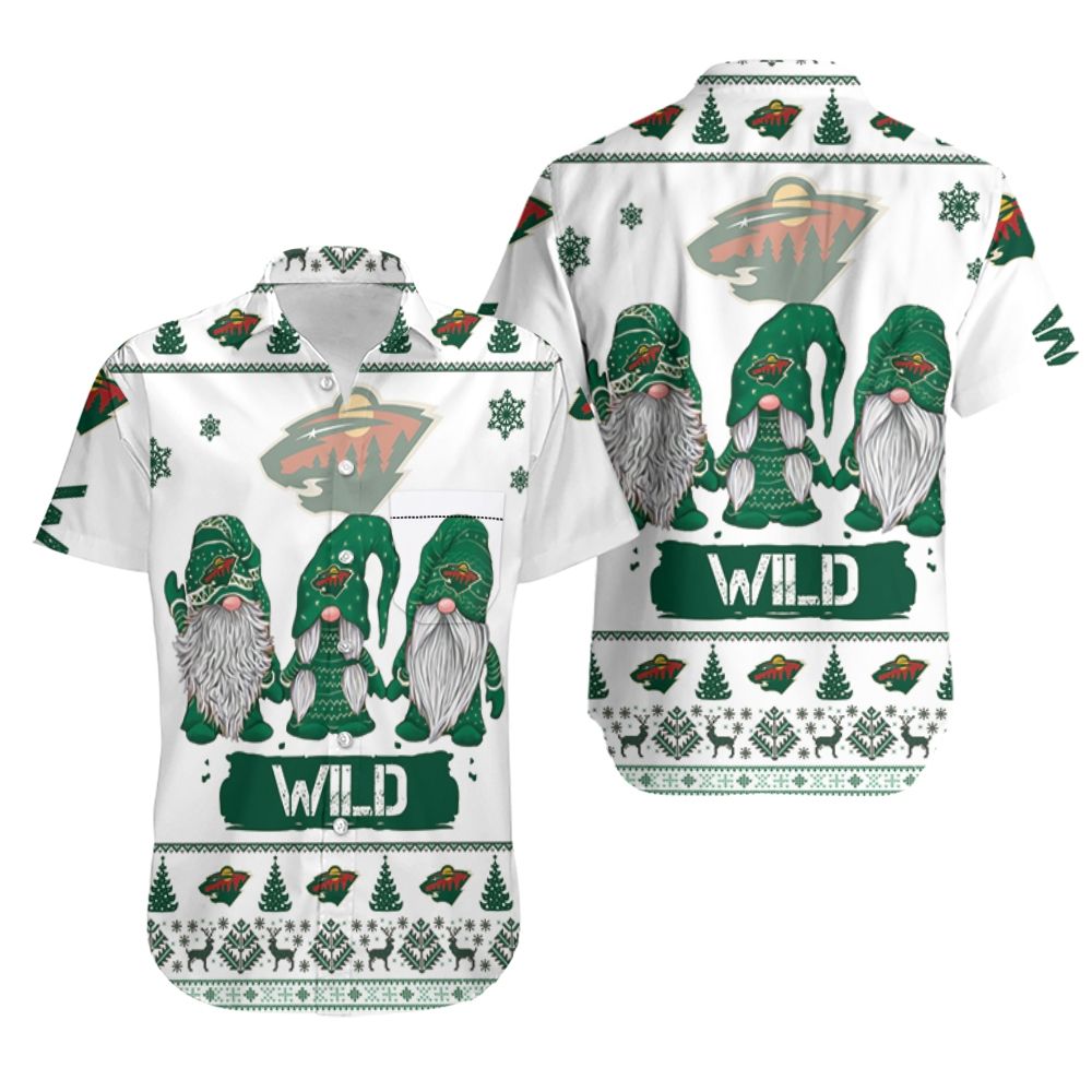 Gnomes Minnesota Wild Christmas 3D Hawaiian Shirt