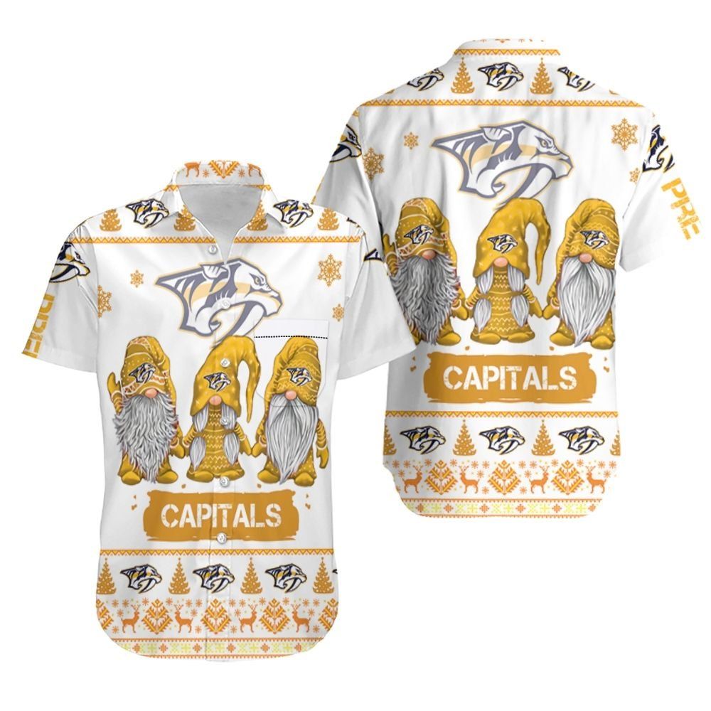 Gnomes Nashville Predators Christmas 3D Hawaiian Shirt