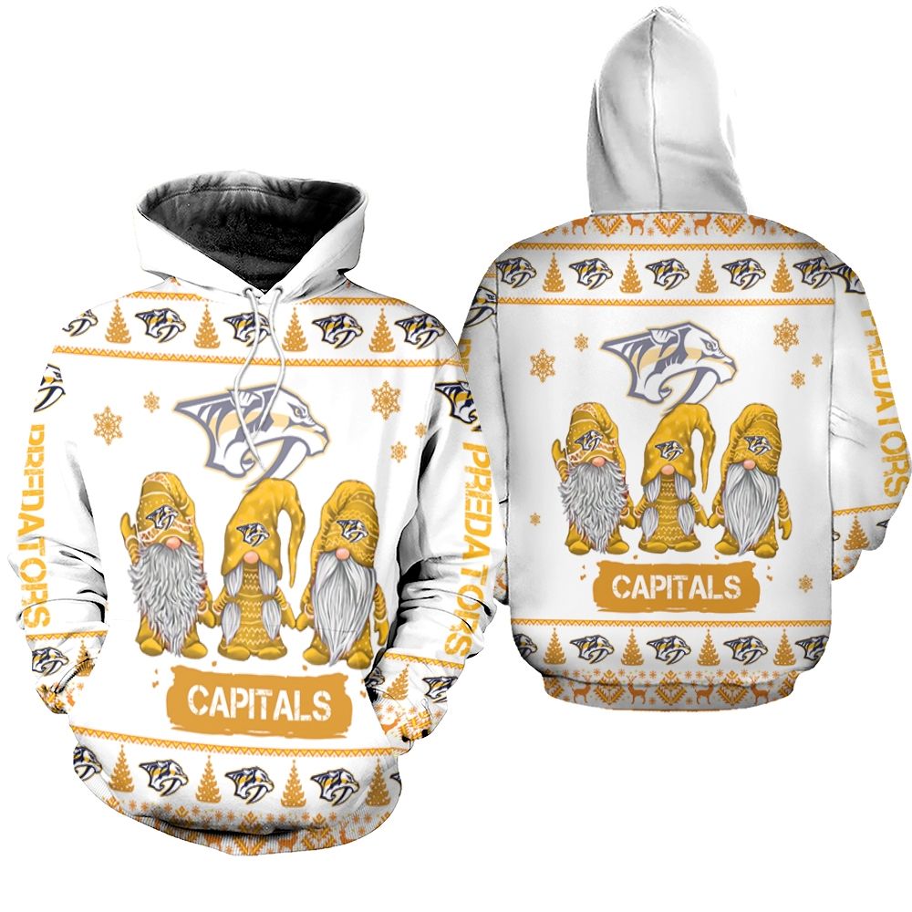 Gnomes Nashville Predators Christmas 3D Hoodie