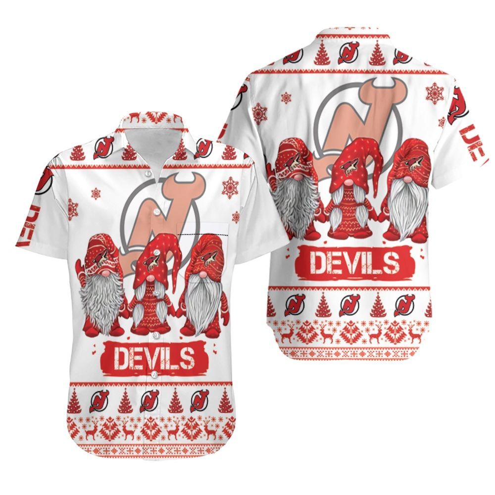 Gnomes New Jersey Devils Christmas 3D Hawaiian Shirt