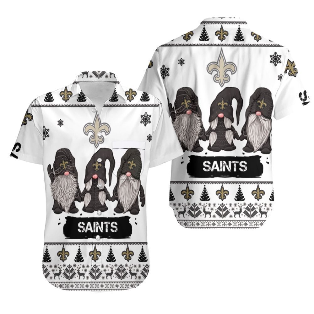 Gnomes New Orleans Saints Christmas 3D Hawaiian Shirt