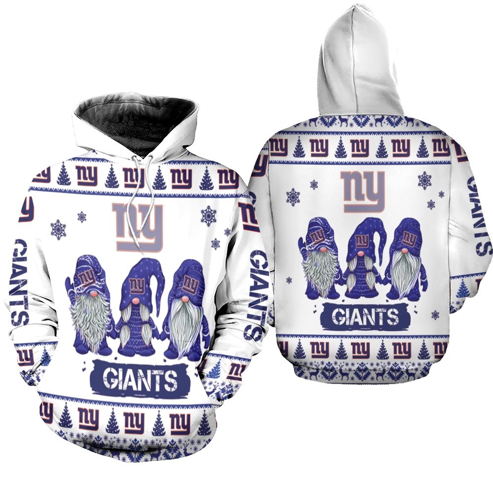Gnomes New York Giants Christmas 3D Hoodie