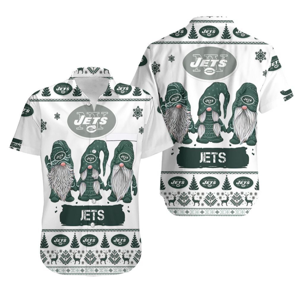 Gnomes New York Jets Christmas 3D Hawaiian Shirt